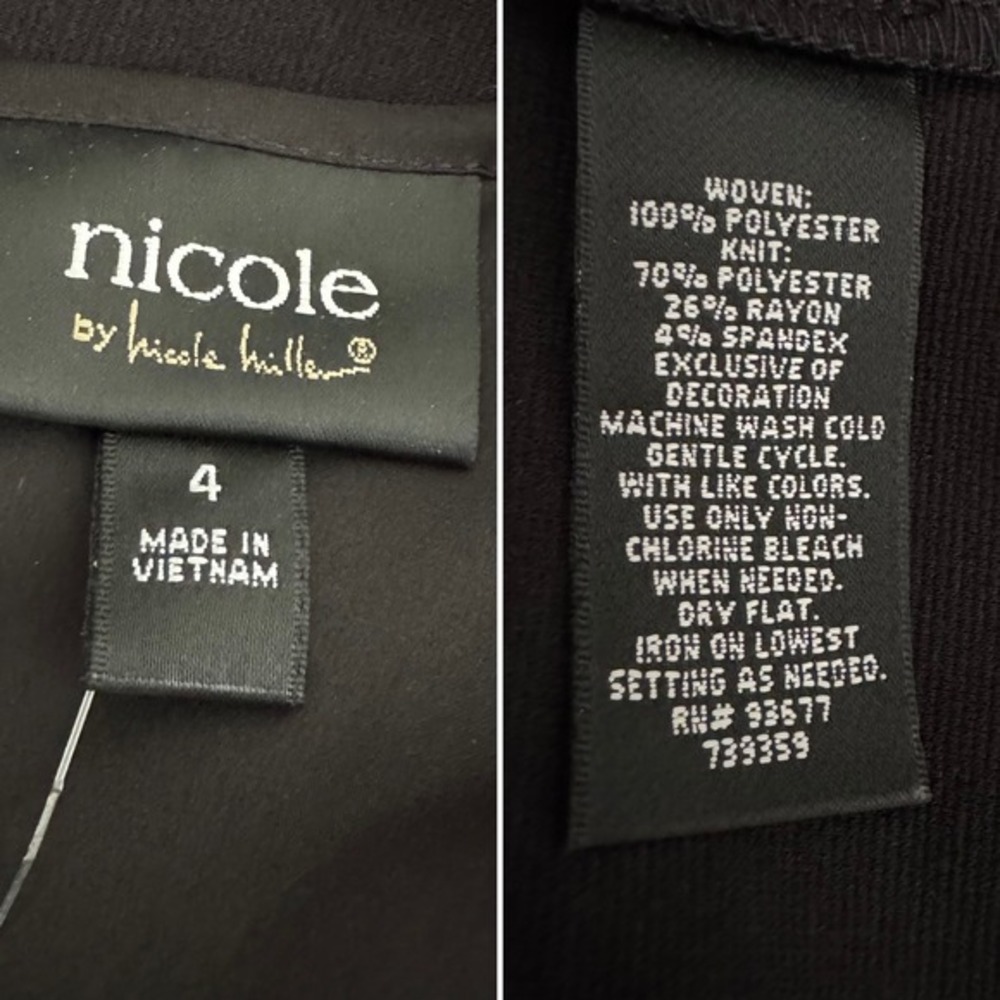 NWT Nicole by Nicole Miller Floral tropical Sheath Dress Black Cutout Back 4 - Picture 8 of 8